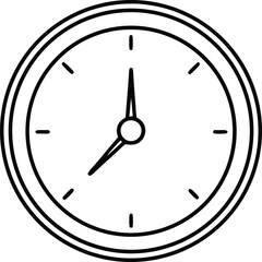 Clock Face: A minimalistic outline of a clock face with hands. The hands point to Eight o'clock, emphasizing the passage of time and schedules.