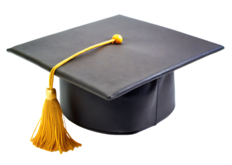 college graduation cap isolated on white background,png,ai generated.