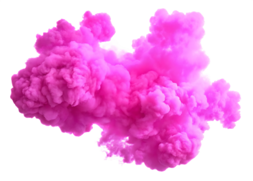 explode pink clouds shapes isolated on white background PNG , AI GENERATED