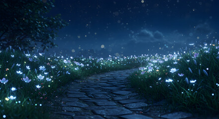 Underwater fantasy garden glowing with bioluminescent plants and magical ambiance