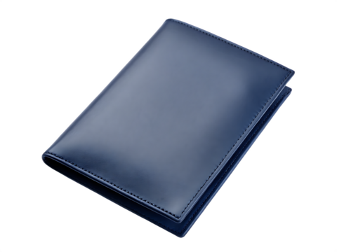  navy leather passport cover travel accessory isolated on white background PNG , AI GENERATED