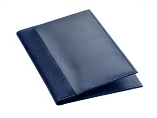  navy leather passport cover travel accessory isolated on white background PNG , AI GENERATED