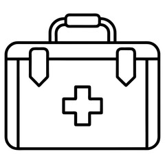 Obraz premium First Aid Box Minimal Line Icon Vector