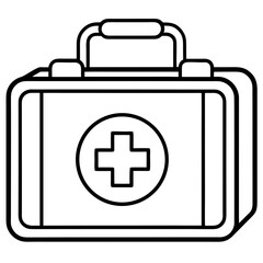 Obraz premium First Aid Box Minimal Line Icon Vector