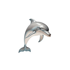 Fototapeta premium Majestic Dolphin in Leap: A stunning, photorealistic depiction of a graceful dolphin leaping in mid-air, showcasing its sleek form and radiant presence, a symbol of freedom and marine elegance.