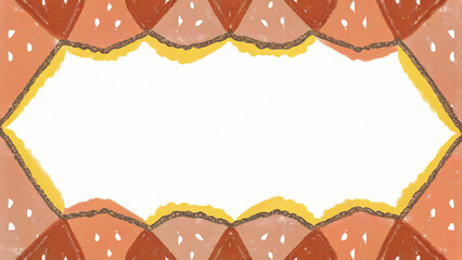 Abstract Geometric Frame Illustration with Earthy Tones and Hand Drawn Texture for Creative Backgrounds