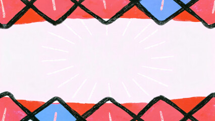 Abstract Geometric Frame Illustration with Bold Colors and Hand Drawn Texture for Creative Backgrounds