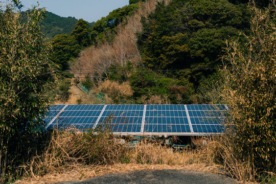 solar panels on farm fields in Japan