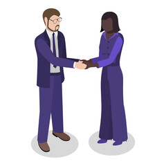 3D Isometric Flat  Set of English Alphabet with People. Item 20