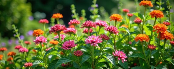 Obraz premium Schafgarbe Achillea millefolium in a garden border, greenery, schafgarbe, flowers
