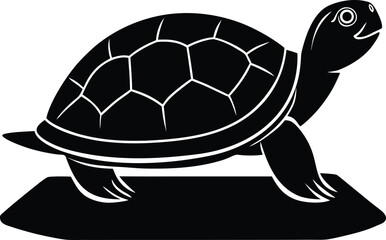 turtle basking platform on white background.eps