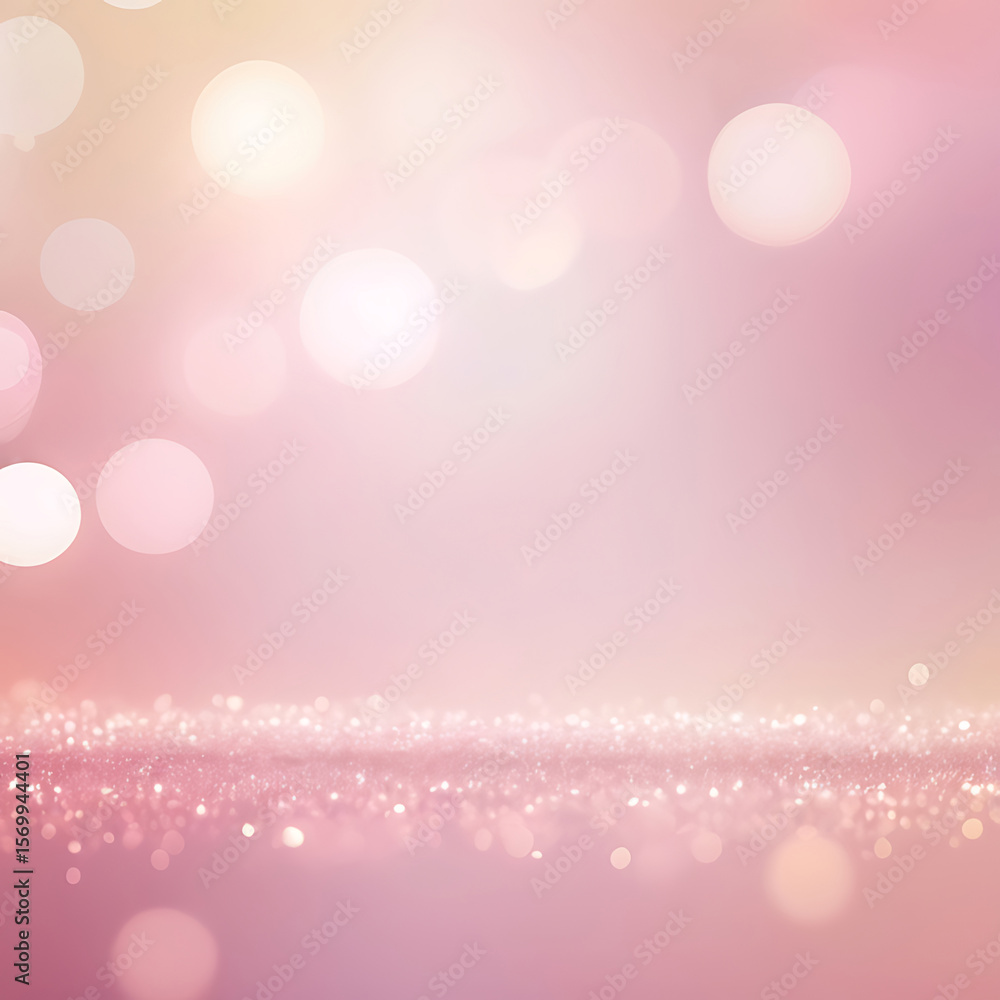Poster abstract elegant soft pink background with glowing bokeh lights, smooth wave patterns, pastel tones,