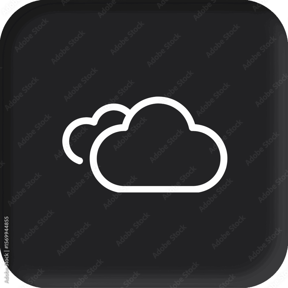 Poster Cloud Computing Icon Simple Line Art Design for Websites and Applications