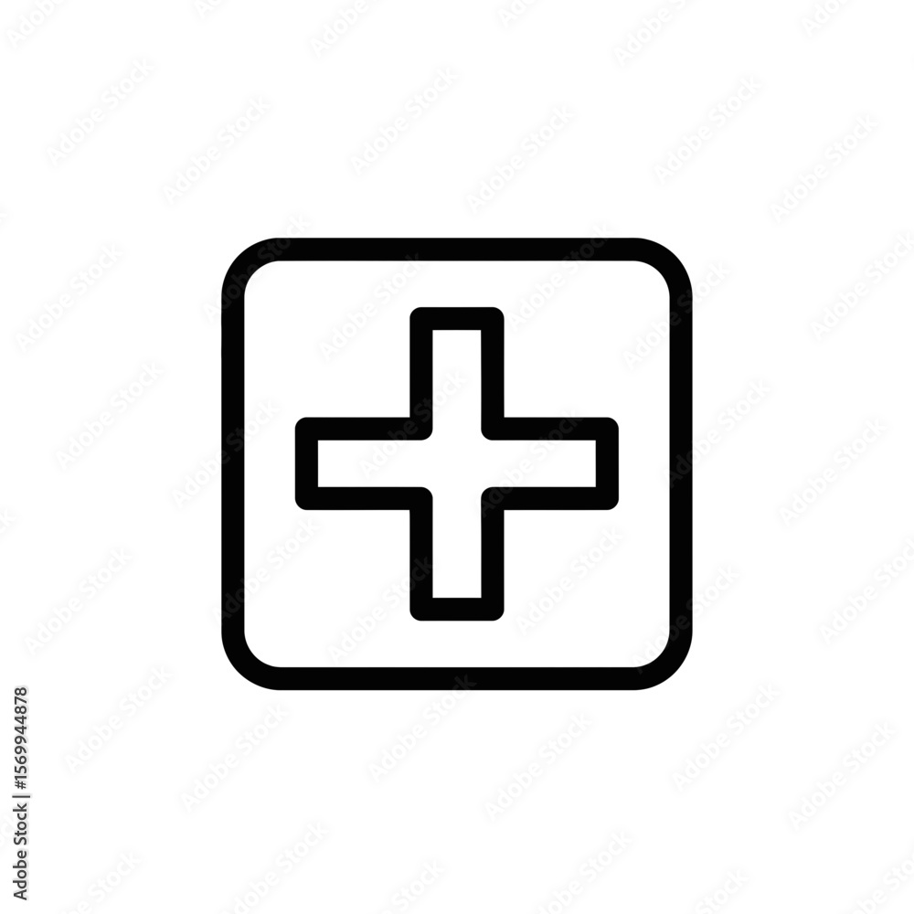 Aufkleber minimalist vector icon of a plus sign on a simple background