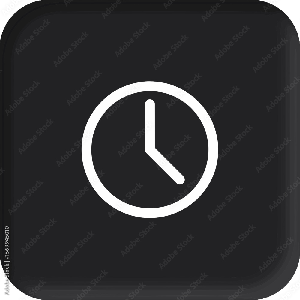Poster simple clock icon minimalist time design element for websites and applications