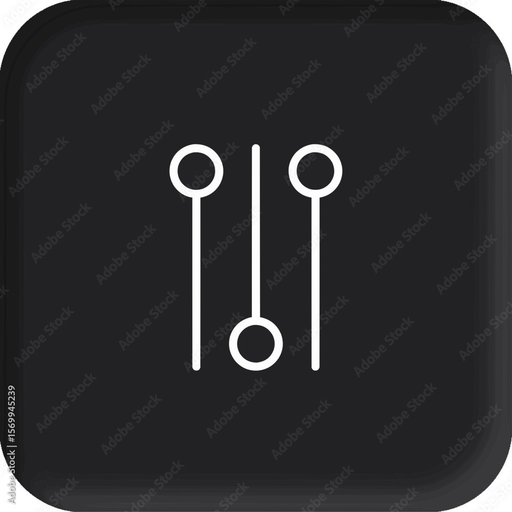 Poster simple line icon three vertical sliders with circular ends