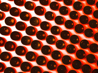 seamless pattern with red heart circle symmetry polkadot round decorative background, circle...
