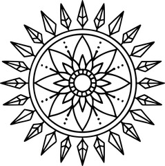  mandala vector featuring sunburst 