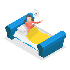 3D Isometric Flat  Illustration of Psychiatric Disorders. Item 1