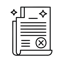 Document with cross symbol starbursts on art paper file