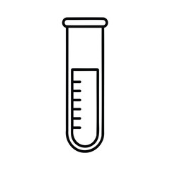 Outline a test tube with liquid measurement markings on laboratory science