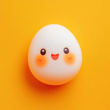 Un gracioso huevo, decorado, sonriendo, concepto de alimentaci&oacute;n nutritiva