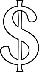 Obraz premium Dollar Sign Icon: The universally recognized dollar sign, meticulously outlined against a stark backdrop, embodies the essence of wealth, finance, and economic significance.