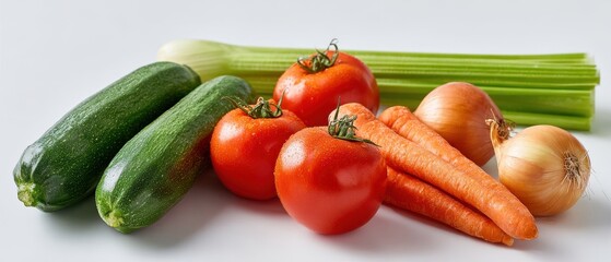 The vibrant assortment of fresh vegetables ready for cooking or salads.