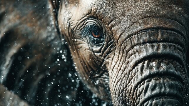 Peque&ntilde;o elefante, africano, corriendo hacia la c&aacute;mara, salpicando agua de un peque&ntilde;o charco.