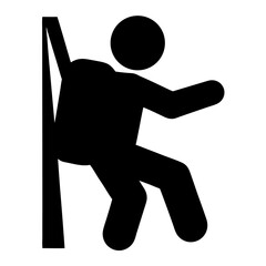 Icon depicting a person on a rope using a rope descending technique