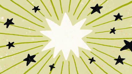 Bursting Star Energy Abstract Background with Black Stars Scattered Around for Cosmic and Energetic Designs