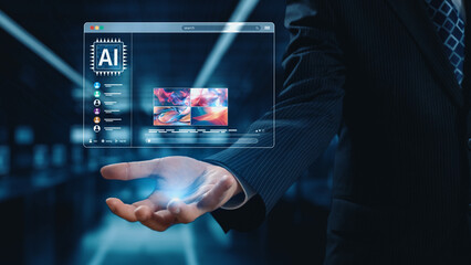 AI platform generating art images with dynamic interface. AI-generated content appears in image...