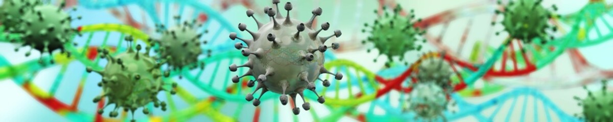 virus close-up, bacteria, 3d rendering