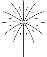 Obraz premium Abstract Vector Burst: This minimalist vector illustration showcases a central point from which radiating lines emanate, conveying a sense of energy, expansion, or explosion.