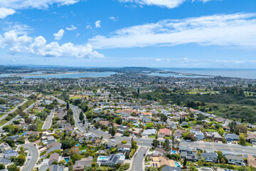 Fototapeta premium Aerial view of residential urban sprawl in San Diego, South California, USA