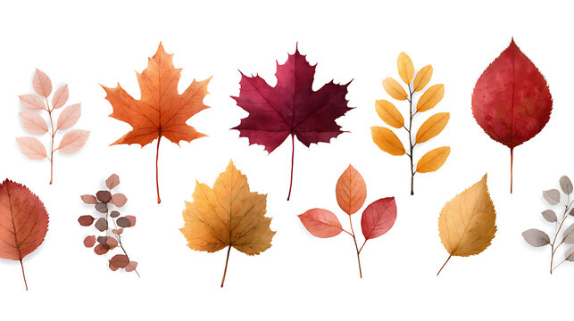 Watercolor fall leaves vector set 75264873 1