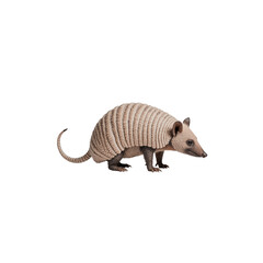 Armadillo in isolation: Depicting an armadillo, known for its distinctive bony plates, gracefully posed in a clean, isolated shot.