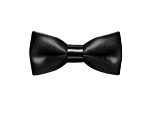 A black bow tie with a black band