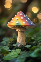 Rainbow Mushroom Garden Decor. (4)