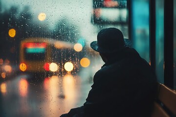 Rainy Night Bus Stop Wait. (5)