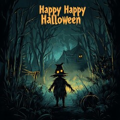 Halloween Creature Forest Night.