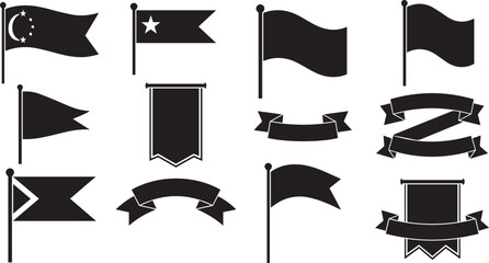 vector illustration of Flags and banners