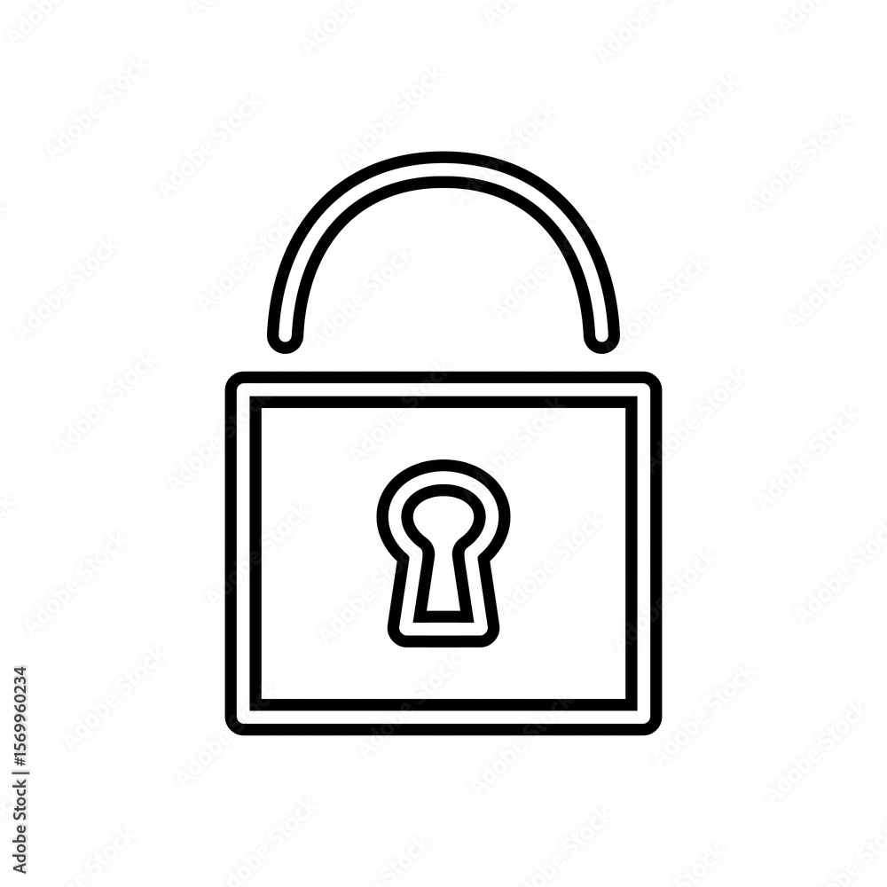 Poster padlock line icon with simple and modern design