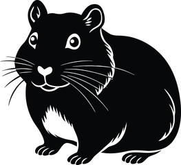 Obraz premium Hamster Icon: A minimalist graphic portrayal of a cute, black hamster, offering a clean and versatile design perfect for various applications.