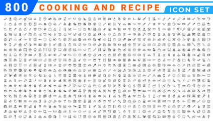 Premium Cooking and Recipe Icons &ndash; Line, Outline, Minimal, Vector &ndash; Kitchen, Chef, Food, Baking, Restaurant UI Icons
