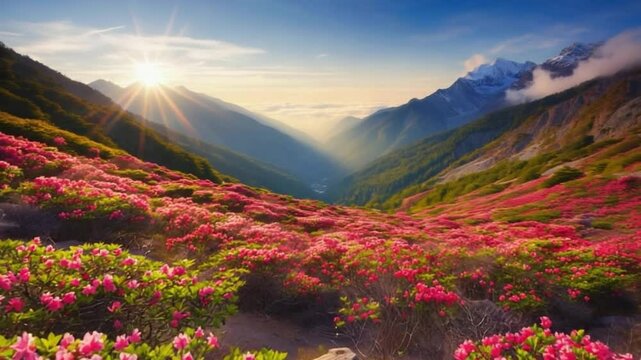 lush valley in sikkim with rhododendrons indian landscape video