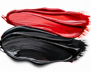 Elegant black and red leather accessories, a stylish purse paired with coordinating footwear