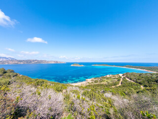 Panoramic view of Capo Coda Cavallo on a sunny day
