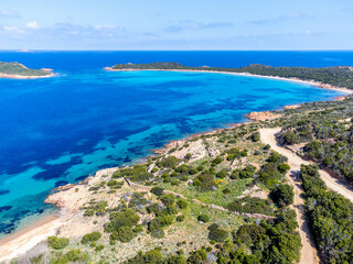 Capo Coda Cavallo shoreline in springtime