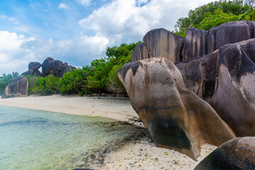 Rocks by the sea in a tropical beach
